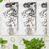 Tierische Niedliche Kunst Einhorn Elefant Löwe Zoo Geschirrtuch (Gefaltet)