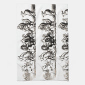 Tierische Niedliche Kunst Einhorn Elefant Löwe Zoo Geschirrtuch (Vertikal)