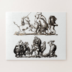 Tierische Niedliche Kunst Einhorn Elefant Löwe Zoo Puzzle