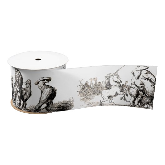 Tierische Niedliche Kunst Einhorn Elefant Löwe Zoo Satinband (Spule)