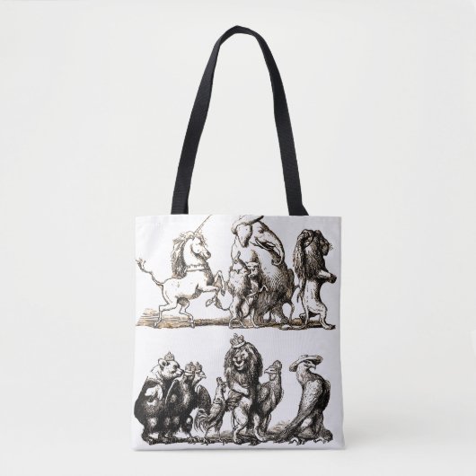 Tierische Niedliche Kunst Einhorn Elefant Löwe Zoo Tasche (Vorderseite)