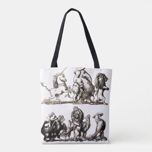 Tierische Niedliche Kunst Einhorn Elefant Löwe Zoo Tasche (Rückseite)