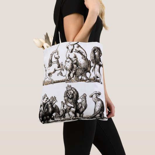 Tierische Niedliche Kunst Einhorn Elefant Löwe Zoo Tasche (Von Nahem)