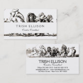 Tierische Niedliche Kunst Einhorn Elefant Löwe Zoo Visitenkarte (Vorne/Hinten)