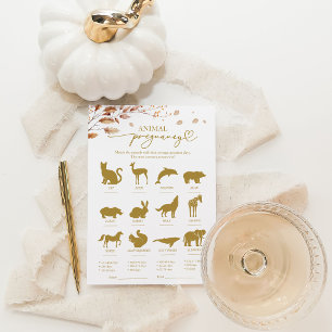 Tierische Schwangerschaft Baby Shower Spiel Einladung