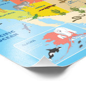 Tierische US-Karte für Kinder Fotodruck (Ecke)