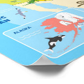 Tierische US-Karte für Kinder Poster (Ecke)