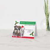 Tierische Weihnachtskarten, Hund Dankeskarte (Vorderseite)