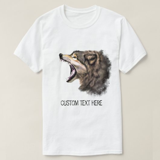 Tierische Zeichnend Sammlung Big Wolf - Fügen Sie T-Shirt (Design vorne)