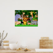 tierischer Cartoon Poster (Küche)