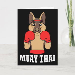 Tierischer Humor Thai-Kickboxen Lustiger Hund Muay Karte