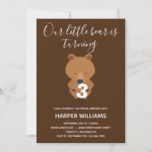 Tierischer Niedlicher Kid Bear Geburtstag Einladun Einladung (Vorderseite)