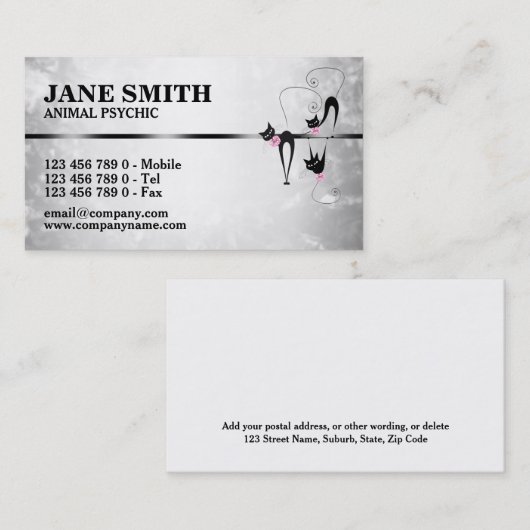 Tierischer psychischer visitenkarte (Vorne/Hinten)