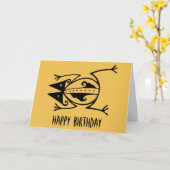 Tierischer Stammes- Kunstgeburtstag Stammes- Karte (Gelbe Blume)