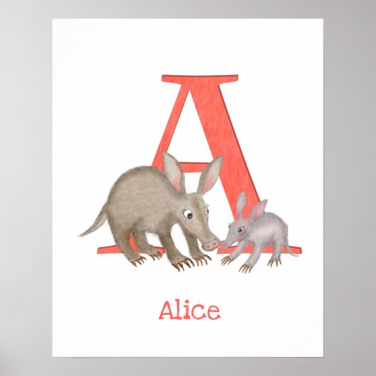 Tierisches ABC A ist für den Druckauftrag bestimmt Poster (Vorne)