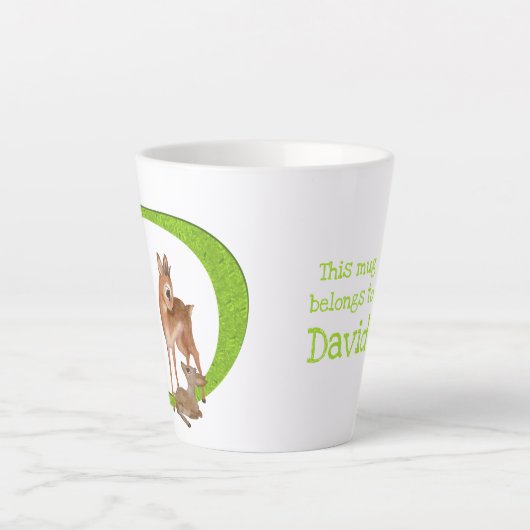 Tierisches ABC D ist zur Behandlung von dunkelfarb Milchtasse (Vorderseite)