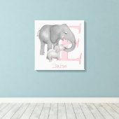 Tierisches ABC E ist für den Ausdruck von Elefante Leinwanddruck (Insitu (Holzboden))