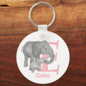 Tierisches ABC E ist für Elefantenschlüsselring Schlüsselanhänger (Vorderseite)