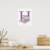 Tierisches ABC H ist für den Hippo-Druck geeignet Poster (Küche)