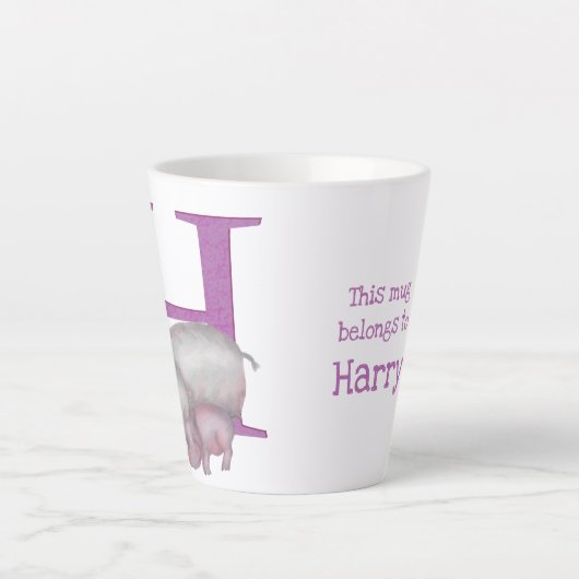 Tierisches ABC H ist zur Tasse von Hippo-Latte bes (Vorderseite)