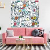 tierisches ABC-Indigomulti Leinwanddruck (Insitu (Wohnzimmer))