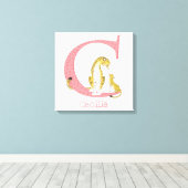 Tierisches ABC ist für den Ausdruck von Geparden-L Leinwanddruck (Insitu (Holzboden))