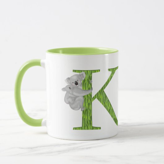 Tierisches ABC K ist für koala Tasse bestimmt. (Links)