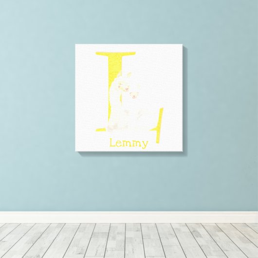 Tierisches ABC L ist für Lama-Leinwand bestimmt Leinwanddruck (Insitu (Holzboden))