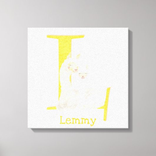 Tierisches ABC L ist für Lama-Leinwand bestimmt Leinwanddruck (Vorderseite)