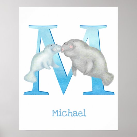 Tierisches ABC M ist für Manateprint Poster (Vorne)