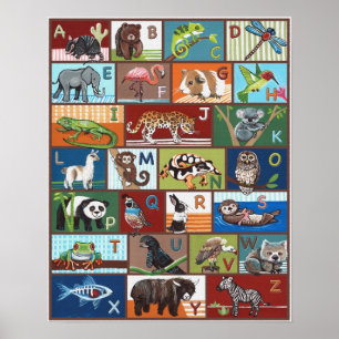 Tierisches ABC-Poster Poster