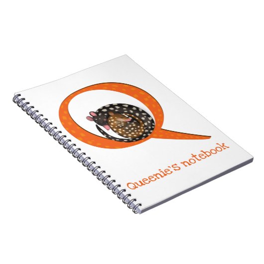 Tierisches ABC Q ist ein Quoll-Notebook Notizblock (Rechte Seite)
