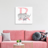 Tierisches ABC R ist für den Ausdruck "Rhinocanvas Leinwanddruck (Insitu (Wohnzimmer))