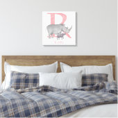 Tierisches ABC R ist für den Ausdruck "Rhinocanvas Leinwanddruck (Insitu (Schlafzimmer))
