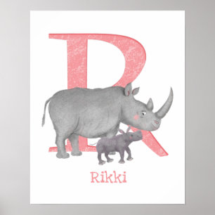 Tierisches ABC R ist für den Rhinodruck geeignet Poster