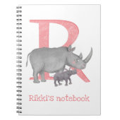 Tierisches ABC R ist für Rhino-Notebook geeignet Notizblock (Vorderseite)