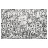 tierisches ABC Schwarz-weiß Stoff (Fat Quarter (45,7 x 55,9 cm))