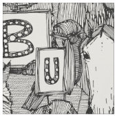 tierisches ABC Schwarz-weiß Stoff (Nahaufnahme)