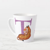 Tierisches ABC T ist für Tigerlatte Tasse (Linke Ecke)
