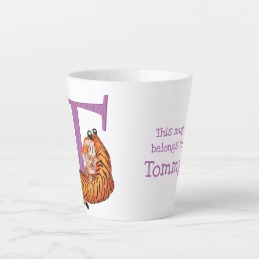 Tierisches ABC T ist für Tigerlatte Tasse (Vorderseite)
