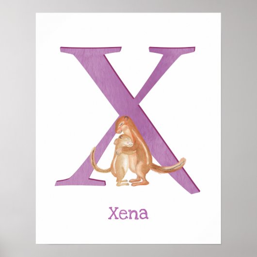 Tierisches ABC X ist für den Druckdruck geeignet Poster (Vorne)