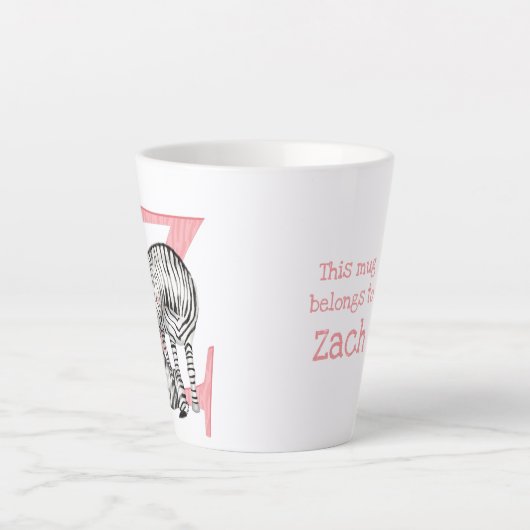Tierisches ABC Z zur Behandlung der zebra latten T Milchtasse (Vorderseite)