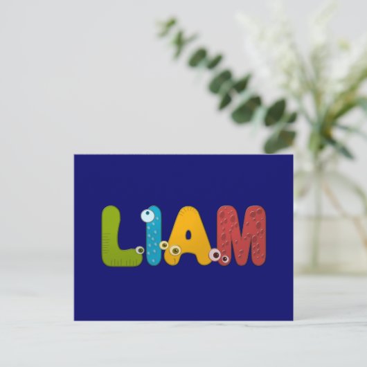 tierisches Alphabet Liam Postkarte (Stehend Vorderseite)