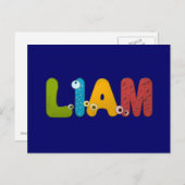 tierisches Alphabet Liam Postkarte (Vorne/Hinten)