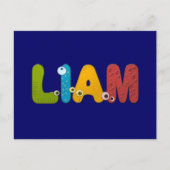 tierisches Alphabet Liam Postkarte (Vorderseite)