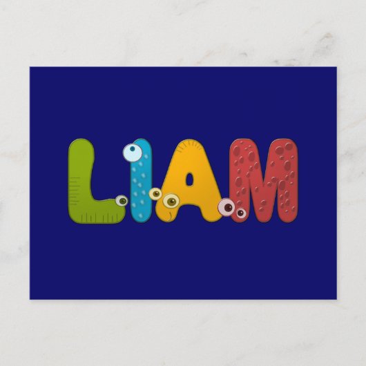 tierisches Alphabet Liam Postkarte (Vorderseite)