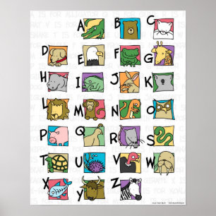 Tierisches Alphabet-Poster (klein) Poster