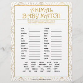 tierisches Babymatte [goldene Linien] Briefbogen