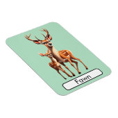 Tierisches Flashcard Deer/Fawn, flexibles Foto Mag Magnet (Rechte Seite)