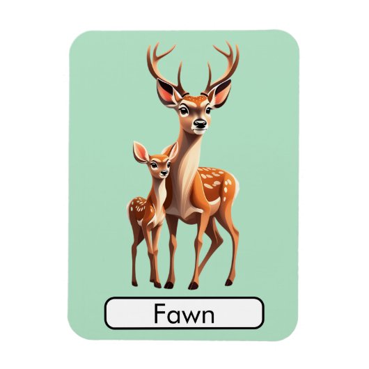 Tierisches Flashcard Deer/Fawn, flexibles Foto Mag Magnet (Vertikal)
